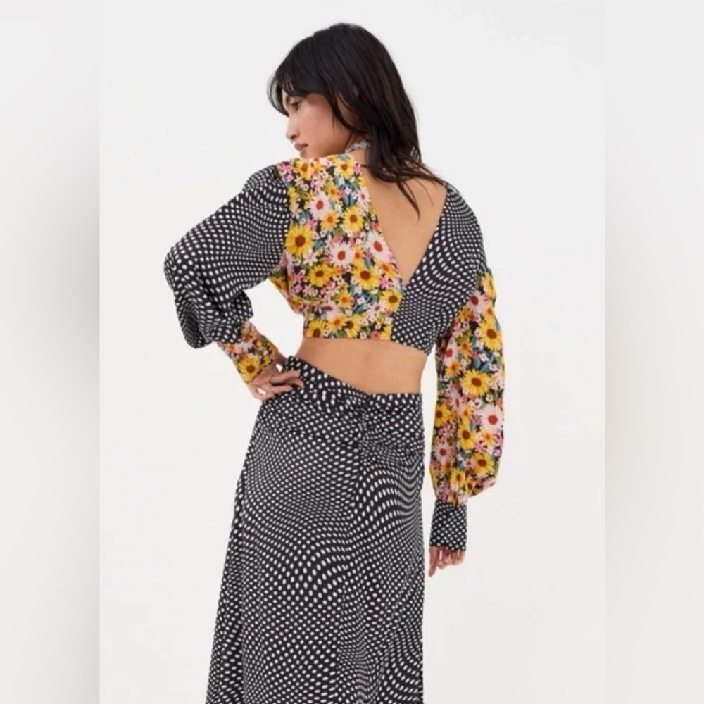 NWT For Love & Lemons Anya Crop Top in Black - Picture 4 of 9